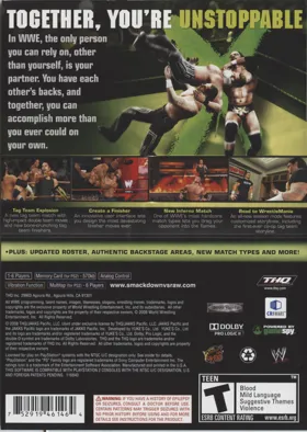 WWE SmackDown vs. Raw 2009 box cover back